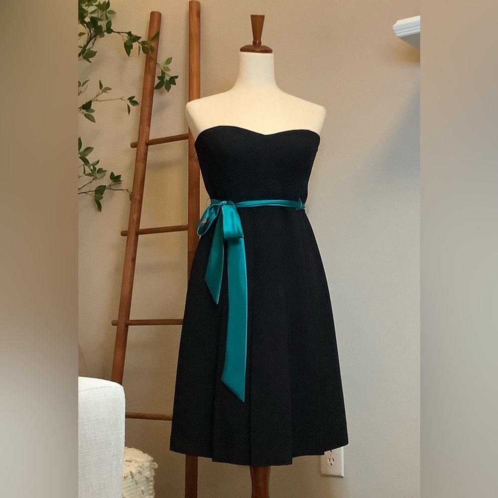 Liz Claiborne Black Strapless Sweetheart Dance Date Party Preppycore Dress Sz 8
